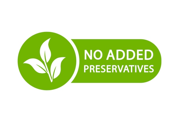 No added preservatives logo Additives free icon