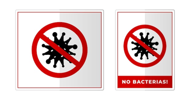 No bacterias Sign Label Symbol Icon Vector Illustration