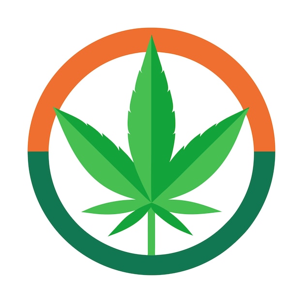 Vector no cannabis flat icon clipart design vector art and illustration