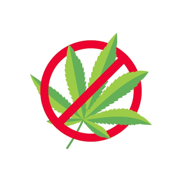 No cannabis sign Forbidden no marijuana red sign