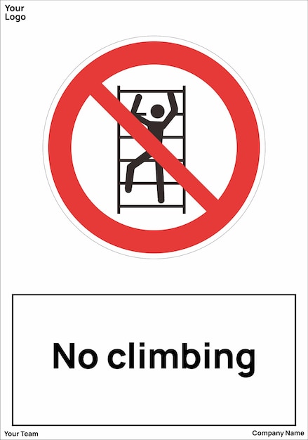 No climbing signs symbol standard iso 7010