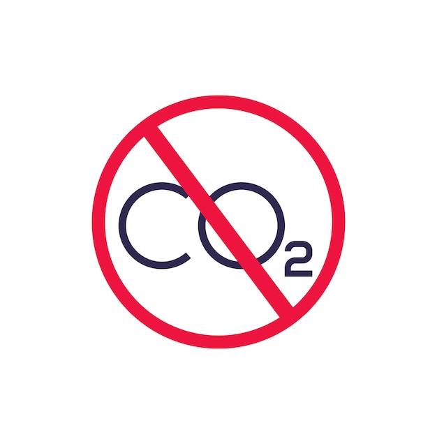 No co2 stop carbon emissions vector sign