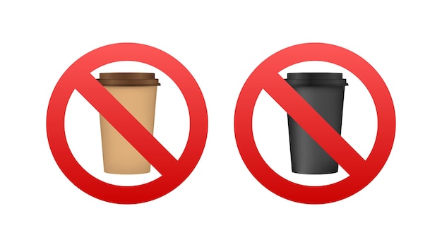 No coffee sign No caffeine before bedtime No takeaway icon