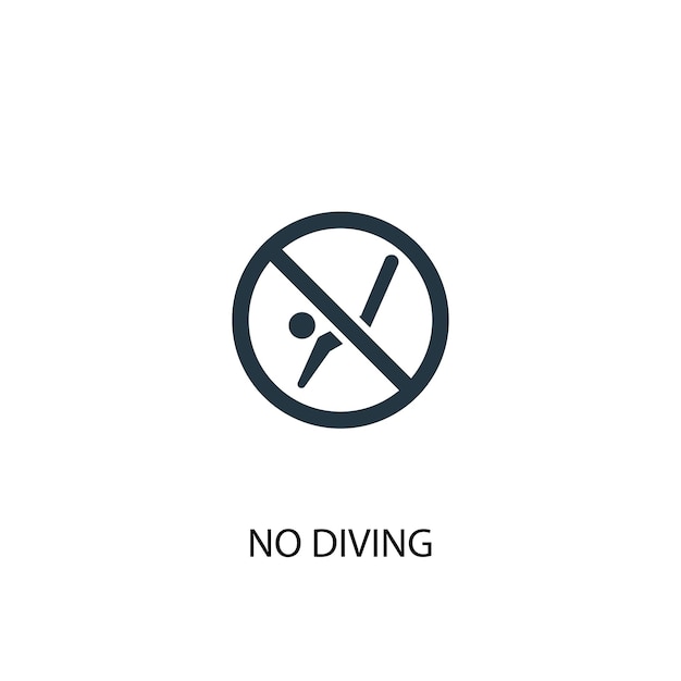 no diving icon. Simple element illustration. no diving concept symbol design from Beach collection. Can be used for web and mobile.