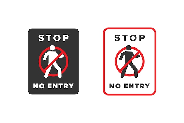 No entry icon sign vector design red color