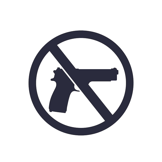 no guns sign with a pistol no weapons guns allowed vector