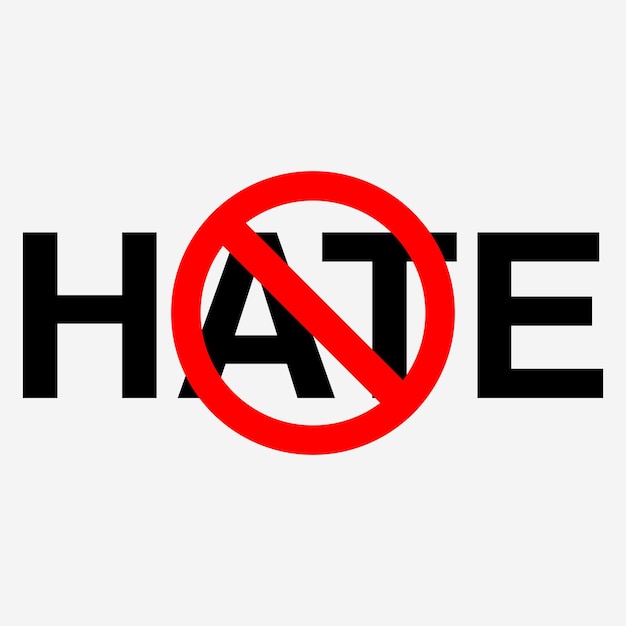 No Hate Sign Vector illustration