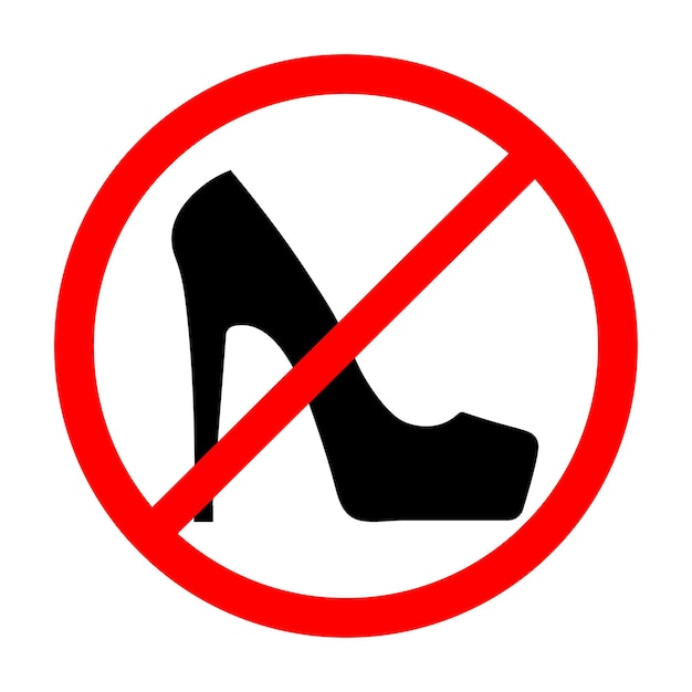 No high heel shoes sign warning Vector illustration