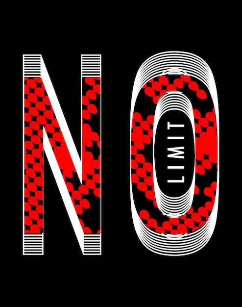 No limits typography for t shirt design premium vector