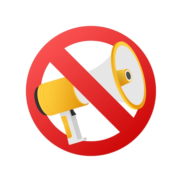 No megaphone speaker sign or no outbound speaker. Vector stock illustration