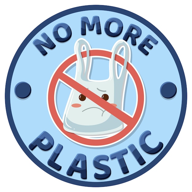 Vector no more plastic logo banner design