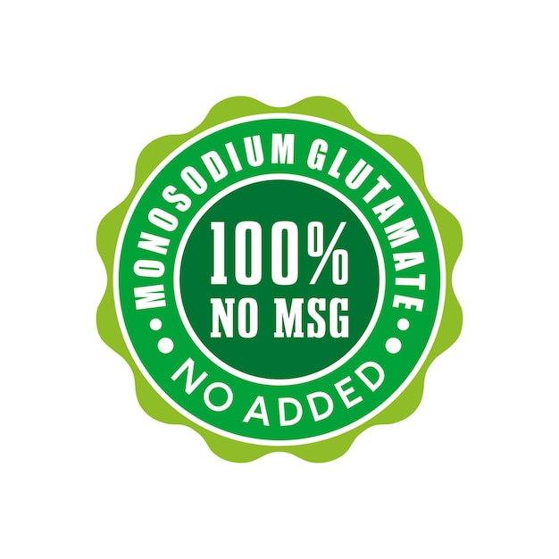 No MSG Badge Label Seal Sticker logo design