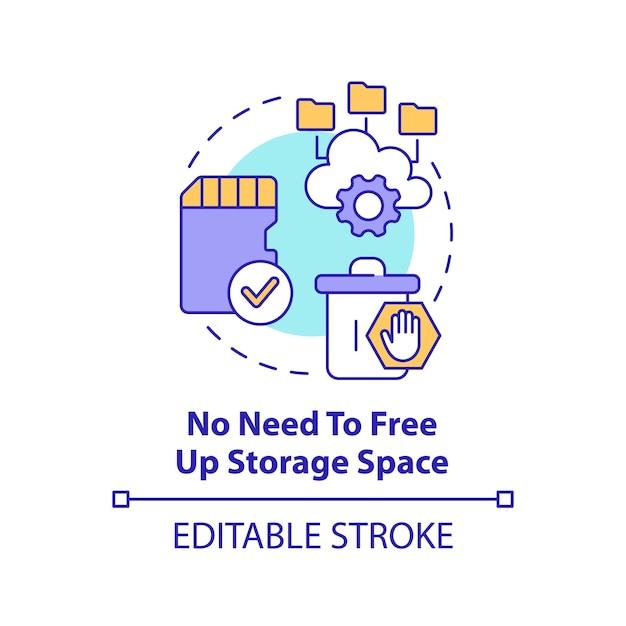 No need to free up storage space concept icon