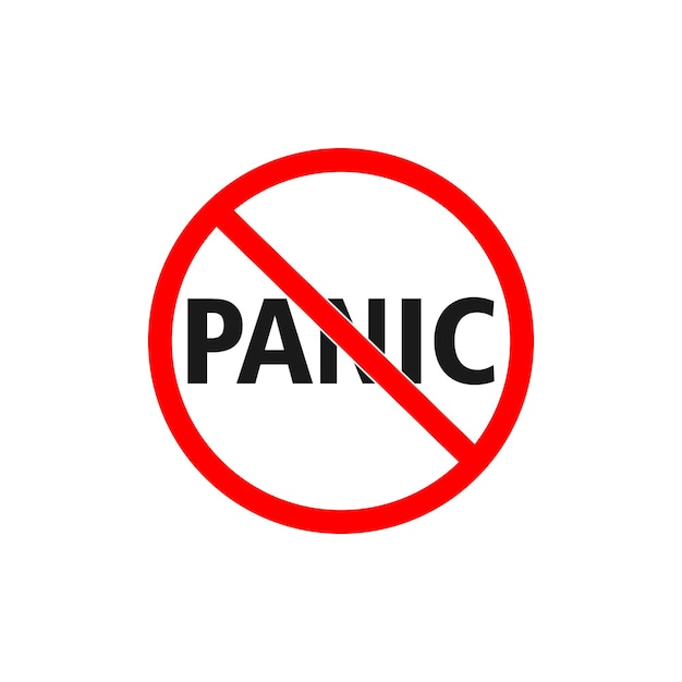 No panic icon. Vector illustration in flat design