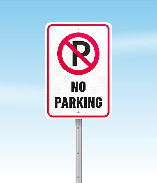 No parking realistic sign mockup vector