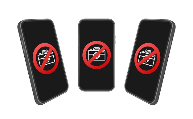 No photo great design for any purposes Camera icon Warning icon Vector illustration