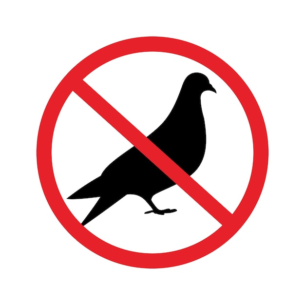 No pigeons vector sign vector