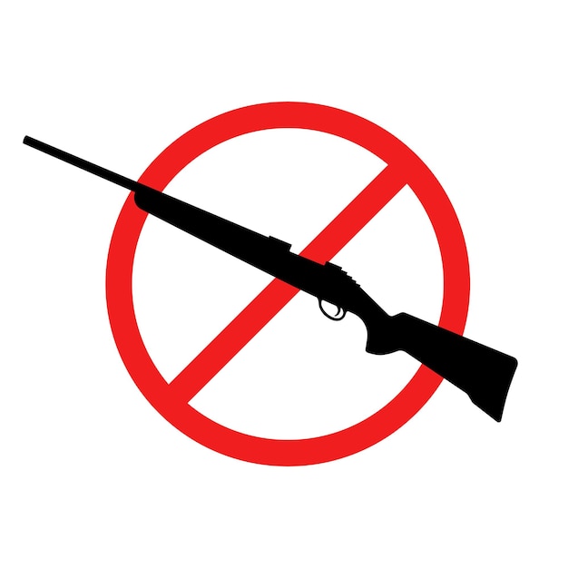 No rifle sign No weapons sign No guns icon Red prohibition sign