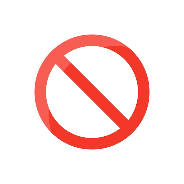 No sign icon isolated on white background Vector illustration