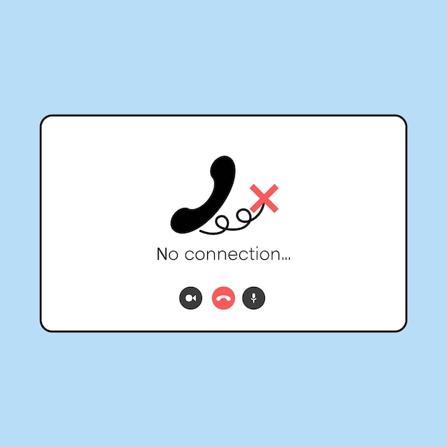 No signal or lost connection Video call program window