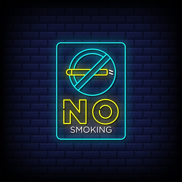 No smoking neon signs style text