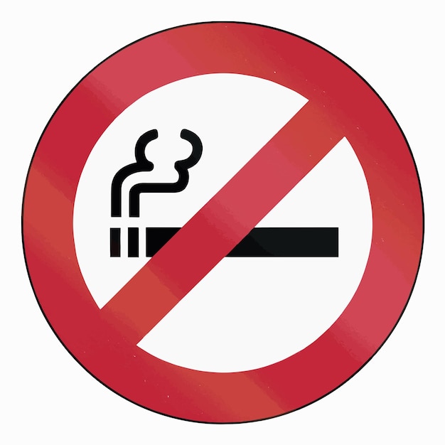 a no smoking sign is shown with a red circle and a white background