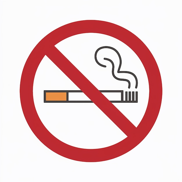 Vector a no smoking sign is shown with a red circle