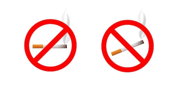 No smoking vector illustration Tobacco cigarette smoke prohibition