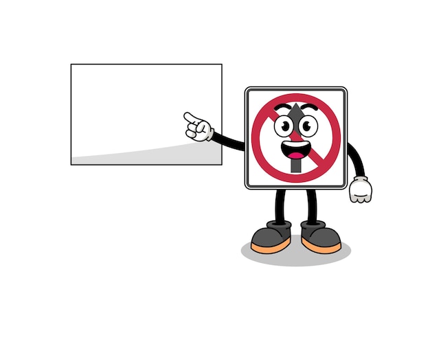 No thru movement road sign illustration doing a presentation