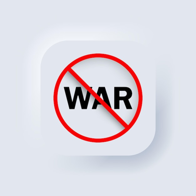 No war icon. Vector. No weapon concept. Freedom. Neumorphic UI UX white user interface web button. Neumorphism. Vector illustration