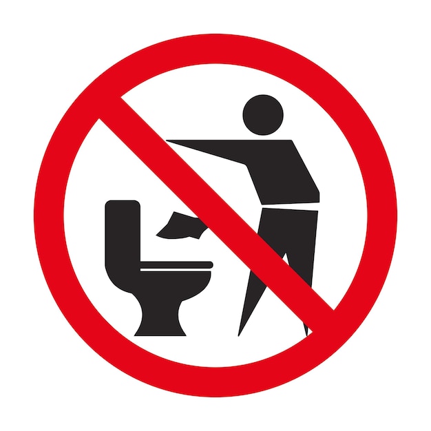 No Waste In Toilet Signs