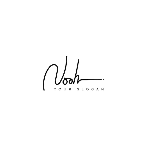 Vector noah name signature logo vector design