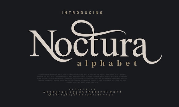 Noctura luxury elegant typography Urban typeface for music fashion logo branding vector