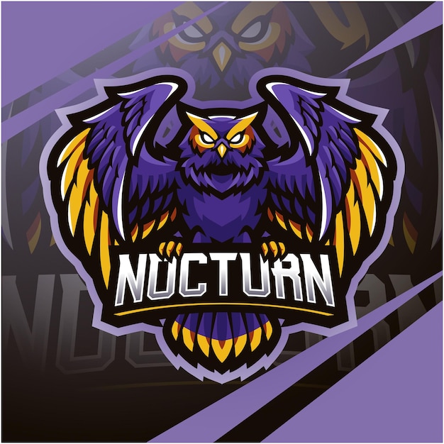 Nocturnal bird owl mascot logo design