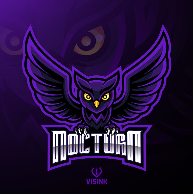 Nocturnal bird owl mascot logo design