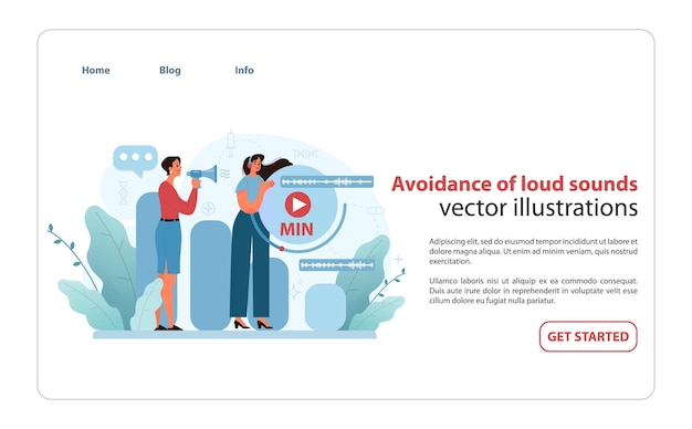 Noise reduction concept an instructive vector illustration showing individuals managing sound levels