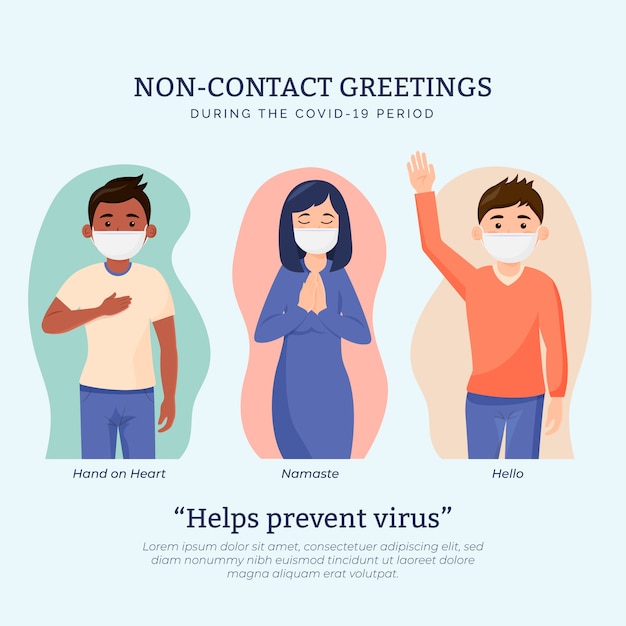 Non contact greetings illustration