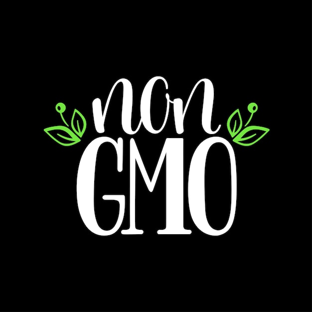 Non GMO calligraphy hand drawn label GMO free sign