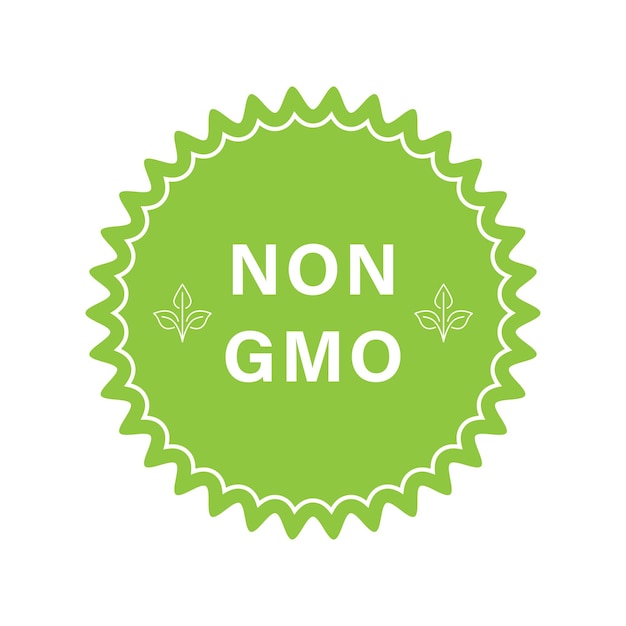 Non GMO Green Stamp Free Genetically Modified Product Label Bio Eco Ingredients for Vegan Symbol