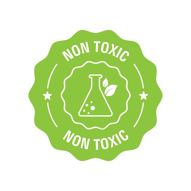 Non toxic design logo template Non toxic label Vector illustration