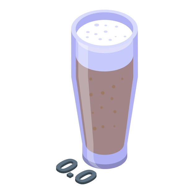 Nonalcoholic beer drink icon isometric vector Glass bottle Mug group