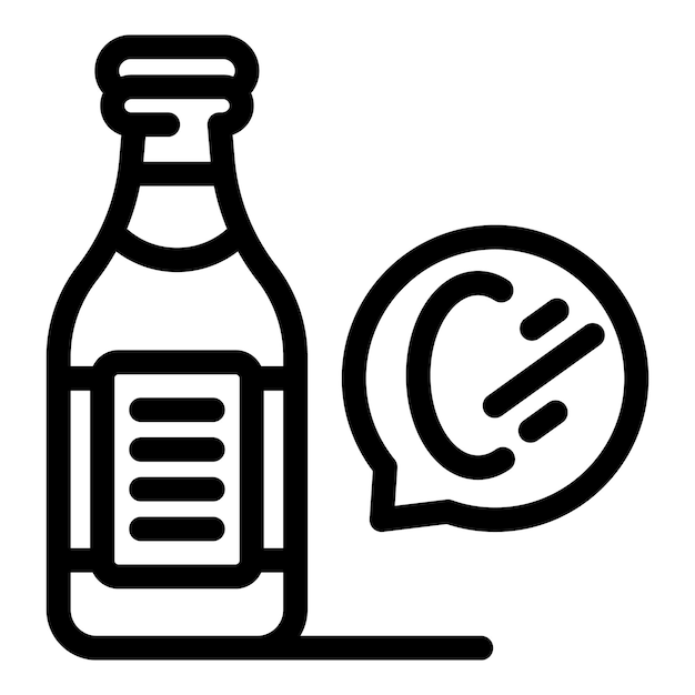 Vector nonalcoholic malt drink icon outline vector brewery bottle