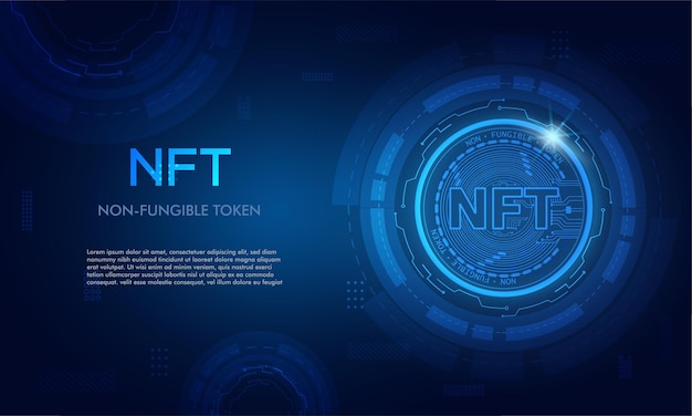 Nonfungible token NFT coinBluie abstract technology background