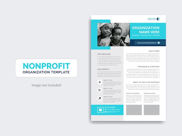 Vector nonprofit organization fact sheet template design