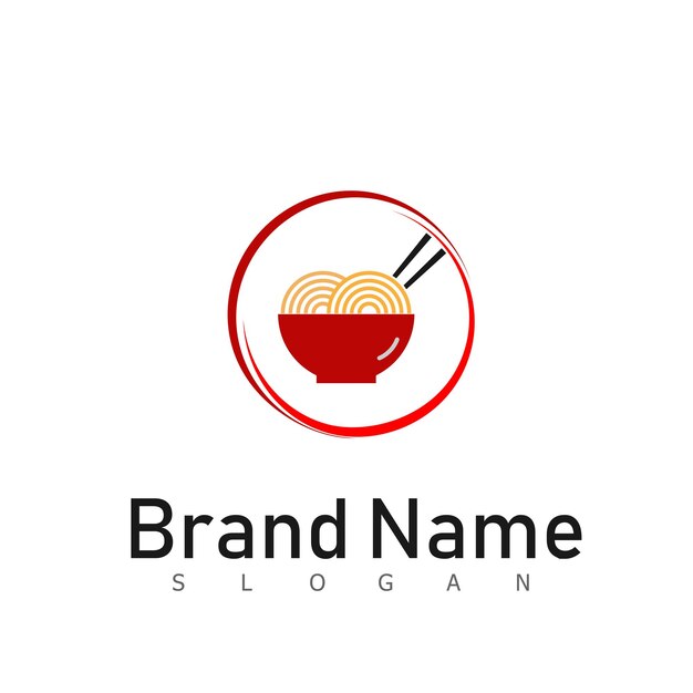 Noodle food restaurant logo design symbol