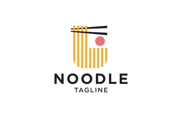 Noodle logo icon design template Ramen food flat vector illustration