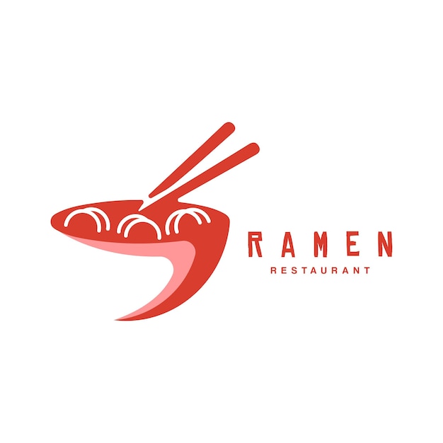 Noodle and ramen logo design vector template.