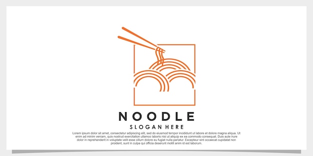 Noodle ramen logo design vector with creative concept