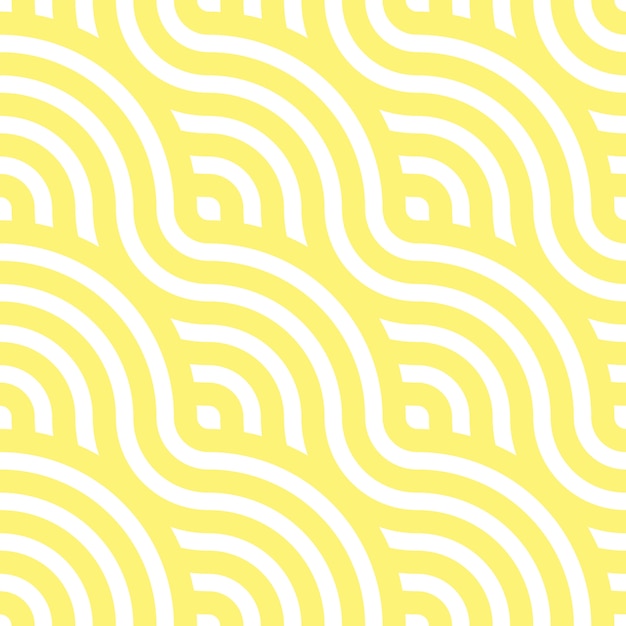 Noodle seamless pattern. Yellow waves. Abstract wavy background.   illustration.