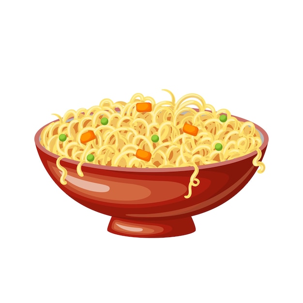 Noodles bowl cartoon vector illustration